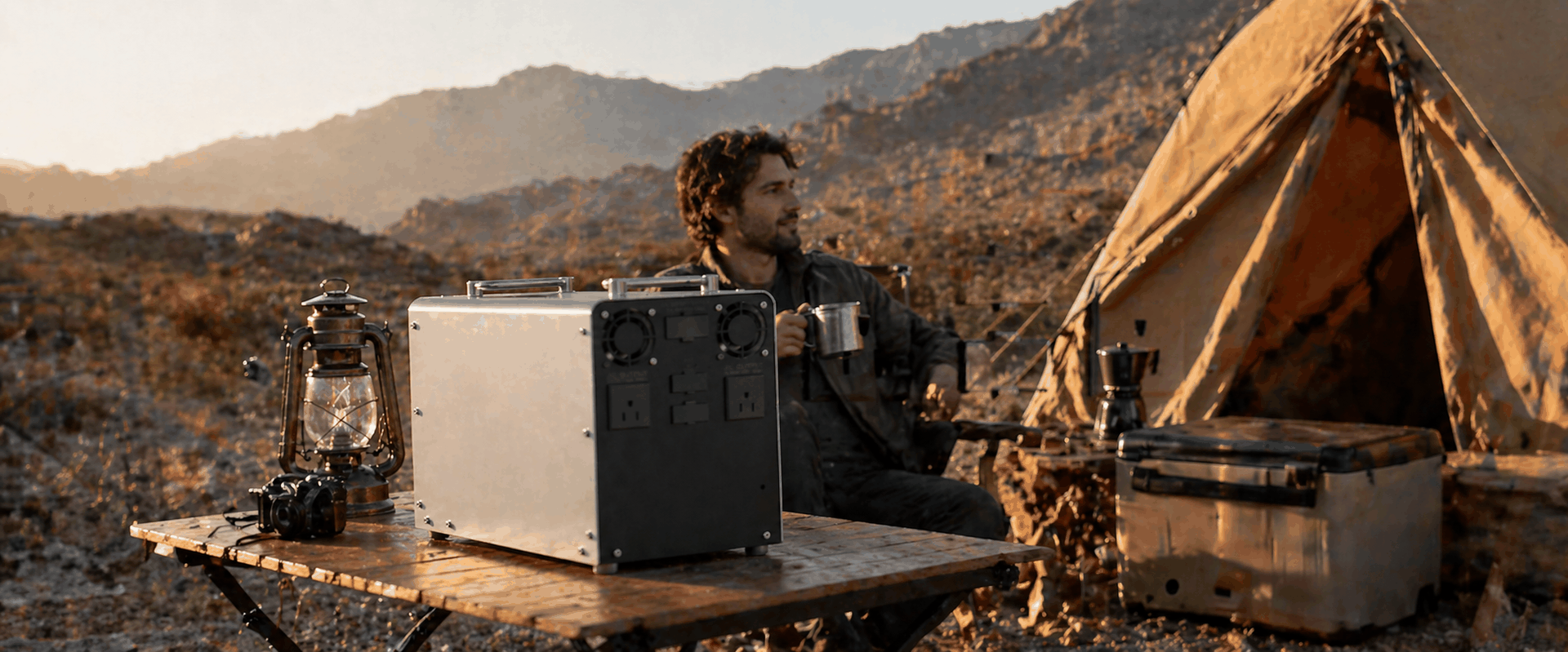 Comvolt 4200 powering an RV outdoors in natural daylight